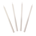 Silver taper candles with pointed tips elegant decor from Parte Haus party supply store in Bethesda Maryland