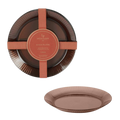 Brown Ribbed Heavy Plastic Plates - 8 Pack