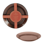 Brown Ribbed Heavy Plastic Brown Plates