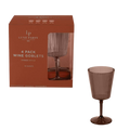 Nude Ribbed Wine Goblet Cups