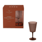 Brown Ribbed Wine Goblet Cups