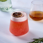 Purple Upscale Ribbed Plastic Wine Goblets Cups