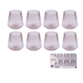Purple Upscale Ribbed Plastic Wine Goblets Cups