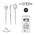 Silver Hammered Matrix Cutlery Set - 30 pcs