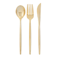 Matrix Hammered Gold Plastic Cutlery Set - 60 pcs