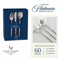 Matrix Hammered Silver Plastic Cutlery Set - 60 pcs