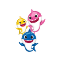 Yellow pink and blue baby shark foil balloons for birthday from Parte Haus party supply store in Bethesda MD
