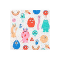 Colorful monster napkins with cartoon creatures birthday theme from Parte Haus party supply store in Bethesda MD