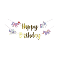 multicolor unicorn and gold happy birthday banner unicorn birthday decoration from Parte Haus party supply store in Bethesda Maryland