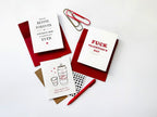 White and red friendship and love greeting cards with playful designs Valentine’s Day theme from Parte Haus party supply store in Bethesda MD