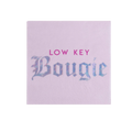 Pink cocktail napkin with low key bougie holographic text for celebration from Parte Haus party supply store in Bethesda MD