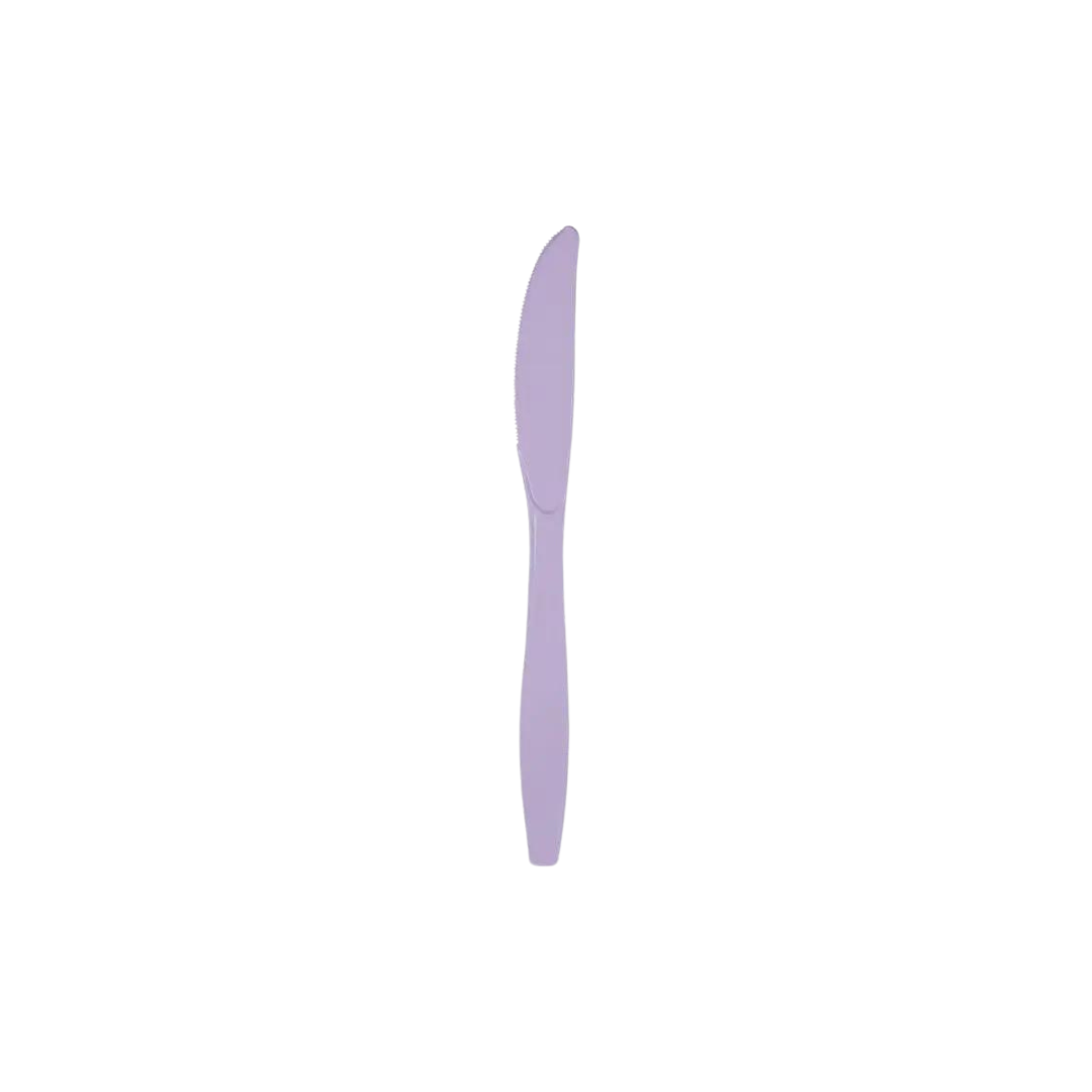 Luscious lavender plastic knife simple design for birthday from Parte Haus party supply store in Bethesda MD