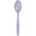 Luscious lavender plastic spoon with a shiny finish for birthdays from Parte Haus party supply store in Bethesda MD.