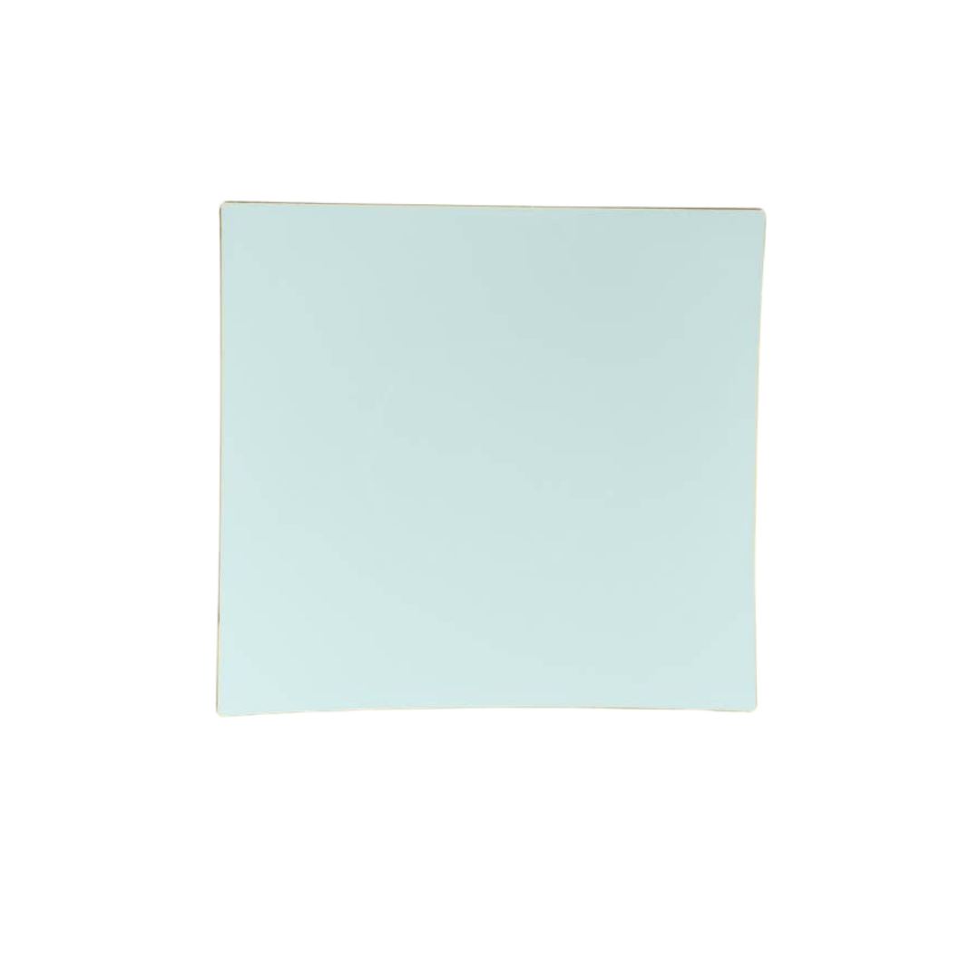 Mint Square Coupe Gold Rimmed Plastic Plates - 2 Sizes