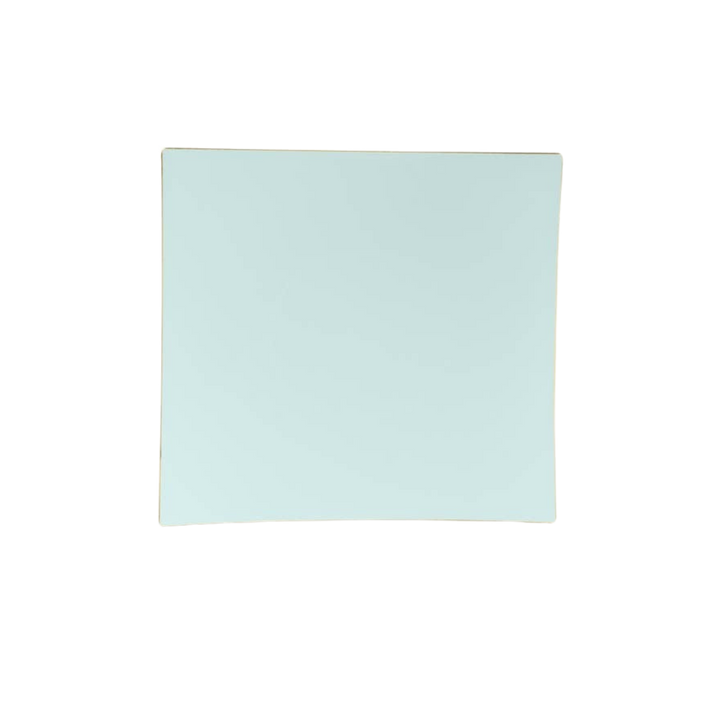 Mint Square Coupe Gold Rimmed Plastic Plates - 2 Sizes