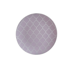 Lavender plate with white geometric pattern elegant dinner from Parte Haus party supply store in Bethesda Maryland