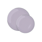 Lavender plates with glossy finish for birthday or baby shower from Parte Haus party supply store in Bethesda MD.
