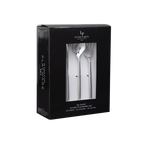 Silver flatware set in black packaging for elegant dining from Parte Haus party supply store in Bethesda MD