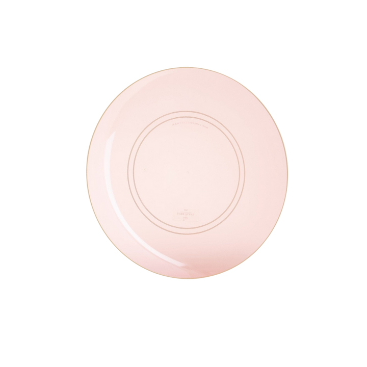 Transparent Rose Gold Rimmed Plastic Plates