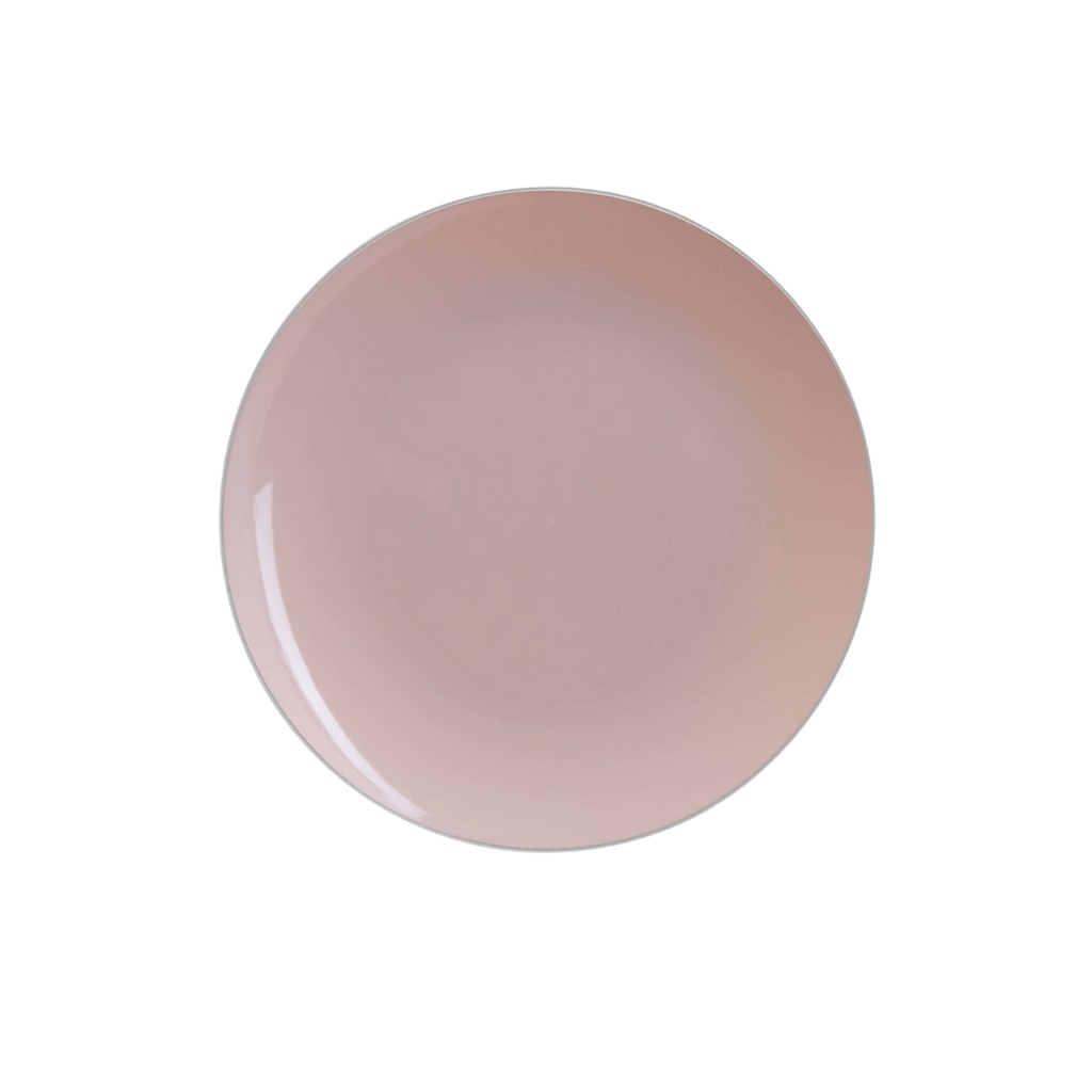 Blush pink dinner plate with glossy finish from Parte Haus party supply store in Bethesda MD