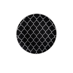 Black and white plate with elegant lattice pattern for modern events from Parte Haus party supply store in Bethesda MD
