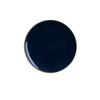 Navy blue plate with gold rim elegant tableware for special events from Parte Haus party supply store in Bethesda MD