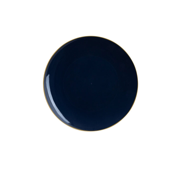 Navy Gold Rimmed Plastic Plates