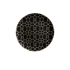 Black and gold plate with geometric pattern for elegant event from Parte Haus party supply store in Bethesda Maryland