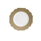Gold scalloped plate elegant tableware for celebrations from Parte Haus party supply store in Bethesda Maryland