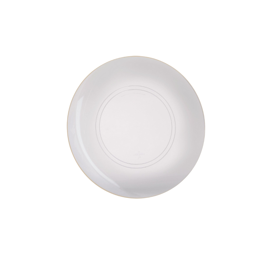 white plate simple round design dining from Parte Haus party supply store in Bethesda Maryland