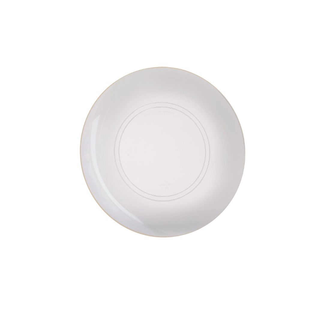 white plate simple round design dining from Parte Haus party supply store in Bethesda Maryland