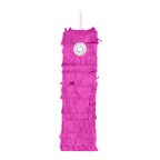 Pink rectangle piñata with tissue fringe decor birthday from Parte Haus party supply store in Bethesda MD