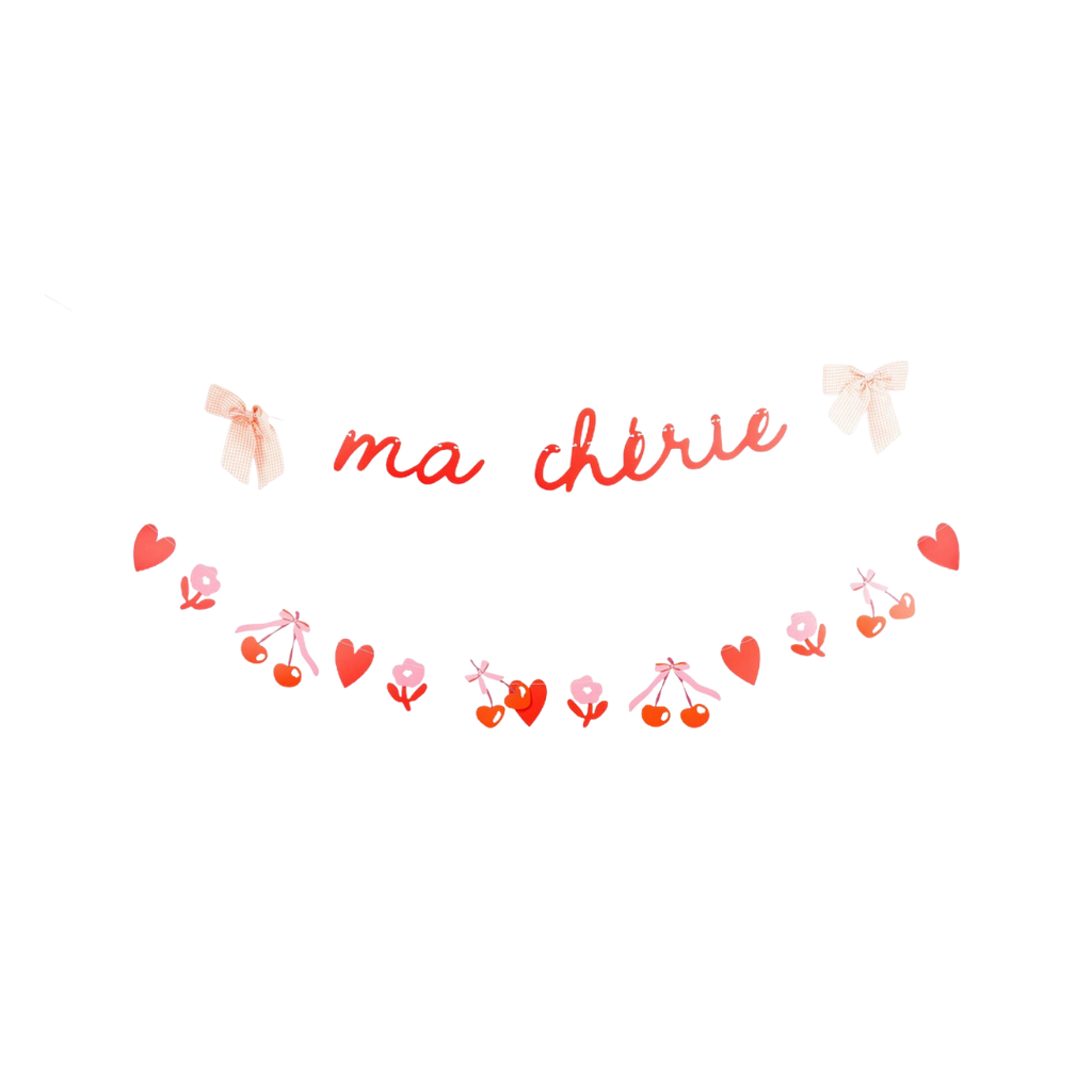 Red and White Cherry "Ma Cherie" Banner Set