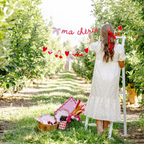 Red and White Cherry "Ma Cherie" Banner Set