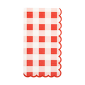 Red and White Gingham Scalloped Guest Napkins