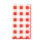 Red and White Gingham Scalloped Guest Napkins