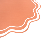 Peach scalloped edge placemat with layered design for birthday theme from Parte Haus party supply store in Bethesda MD