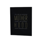 Black Mother’s Day greeting card with gold lettering elegant design for Mother’s Day from Parte Haus party supply store in Bethesda Maryland