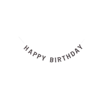 black happy birthday banner with bold letters birthday theme from Parte Haus party supply store in Bethesda Maryland