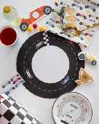 Multicolor Race Car Square Large Dinner Plate