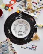 Multicolor Race Car Square Large Dinner Plate