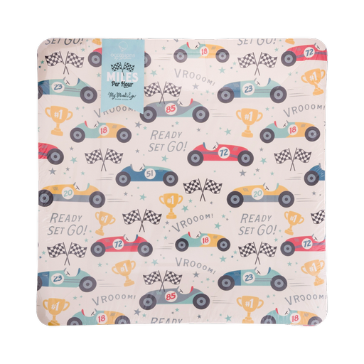Multicolor Race Car Square Large Dinner Plate