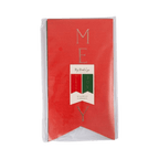 Red Christmas napkin with Merry text festive design from Parte Haus party supply store in Bethesda Maryland