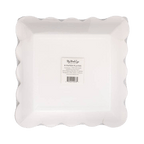 White square scalloped edge paper plates classic tableware from Parte Haus party supply store in Bethesda MD