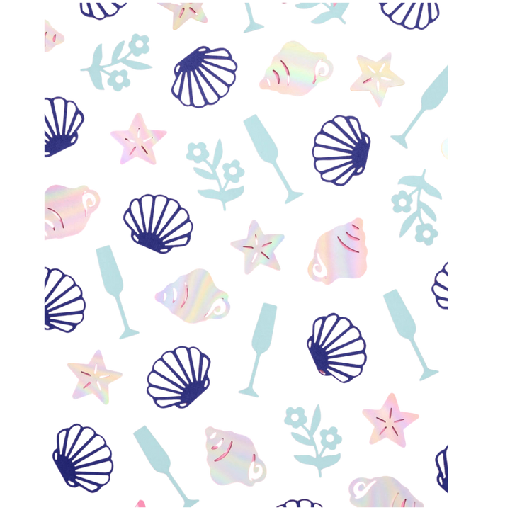 Iridescent and Blue Coastal Confetti