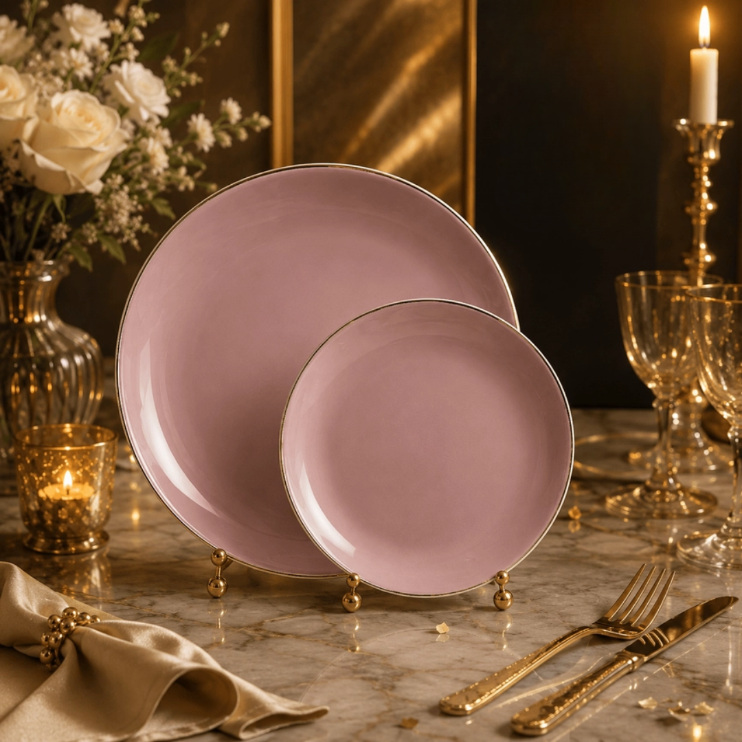 Mauve Reusable Plates - 2 Sizes