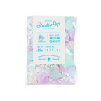 Mermaid pastel artisan confetti with iridescent and purple circles for mermaid party theme from Parte Haus party supply store in Bethesda MD
