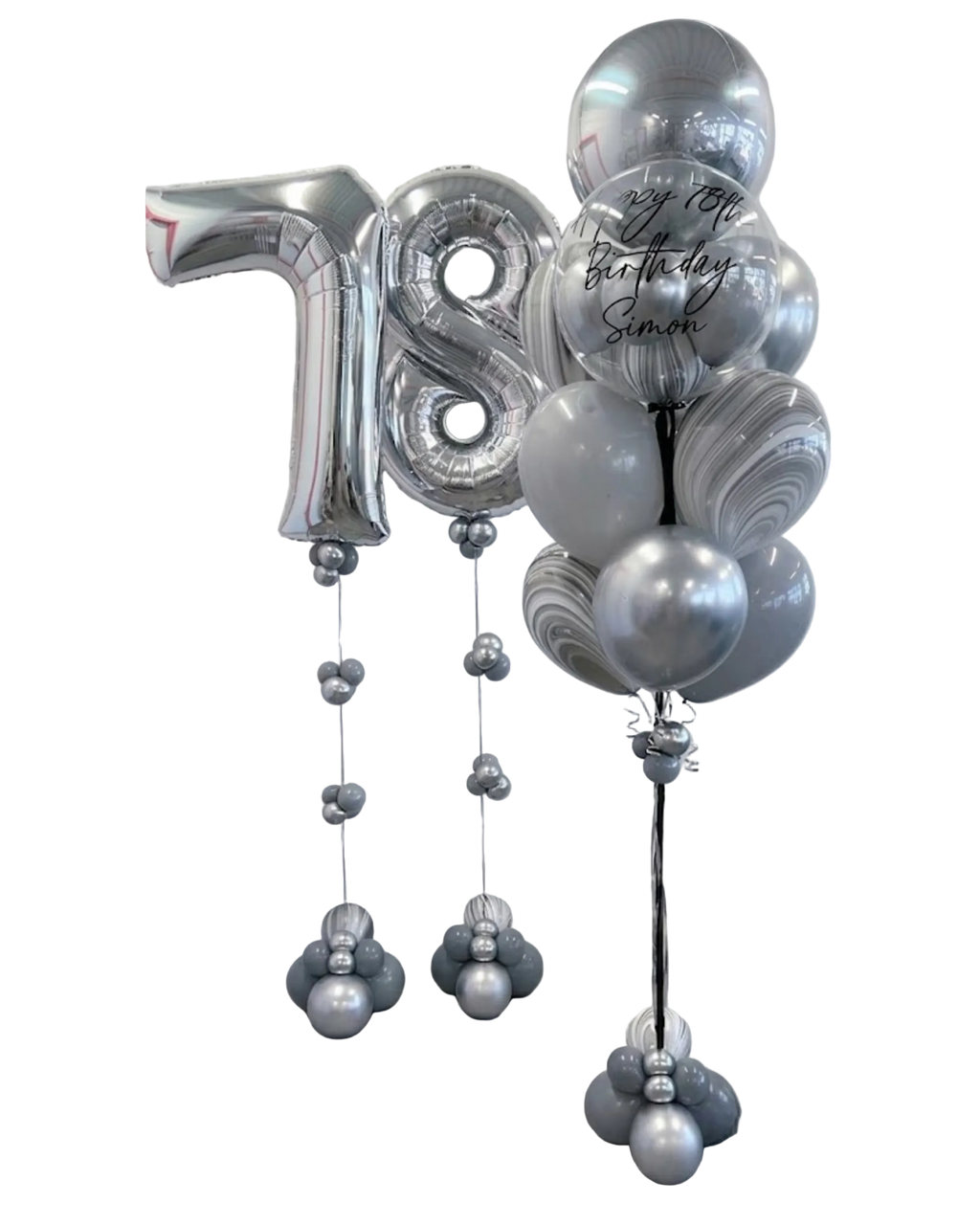 Metallic Silver & Gray Glow Celebration