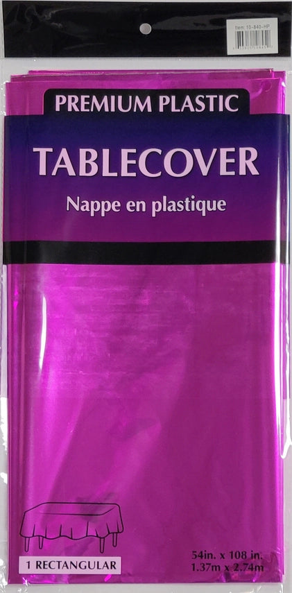 Metallic pink table cover premium plastic for birthdays from Parte Haus party supply store in Bethesda Maryland
