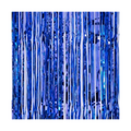 Royal blue metallic fringe curtain backdrop for birthdays from Parte Haus party supply store in Bethesda MD